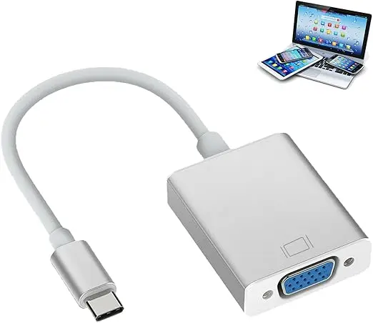 USB C to HDMI VGA Adapter,ABLEWE USB Type C to HDMI VGA Converter with 4K HDMI, 1080P VGA
