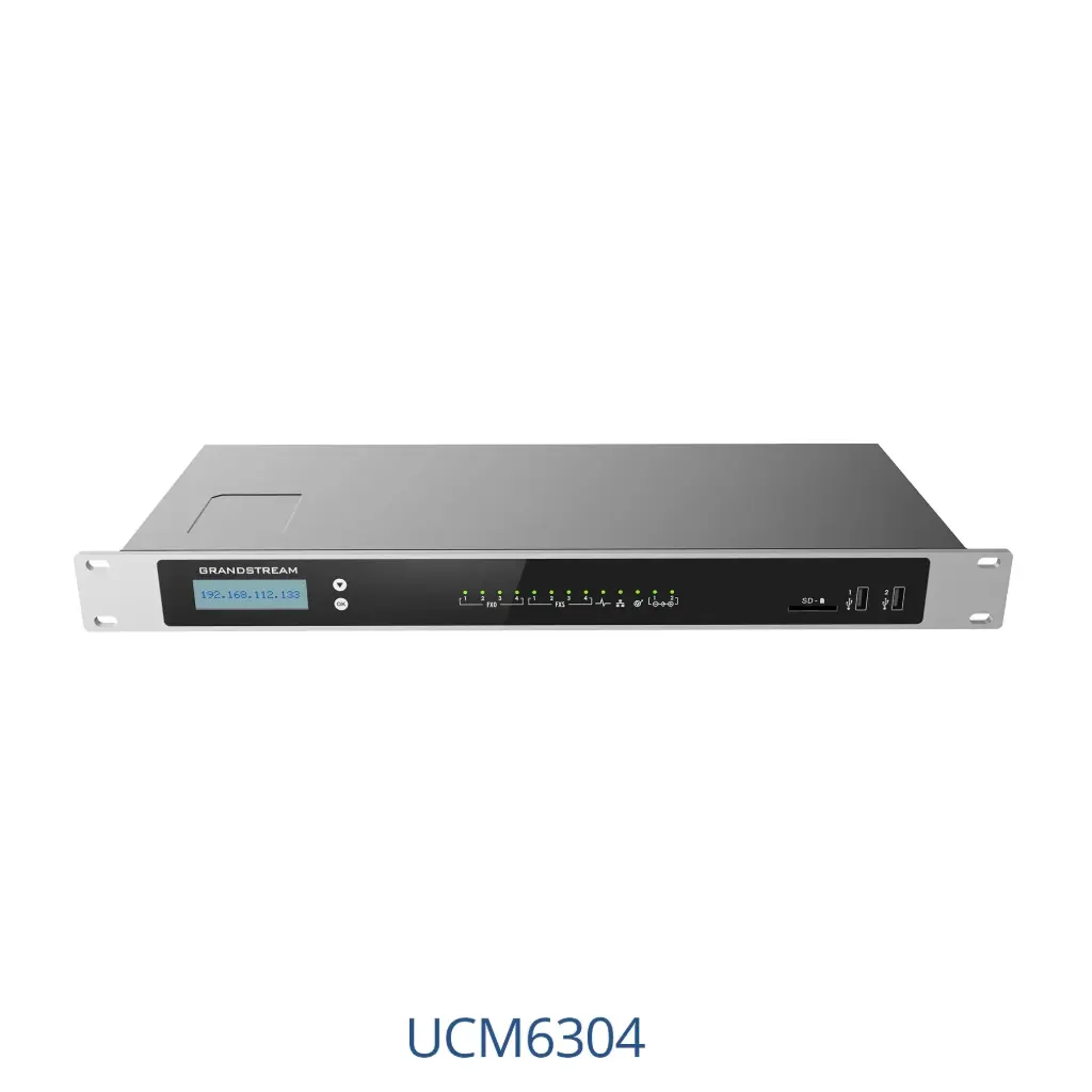 Grandstream IP PBX Appliance - 4 RJ11 FXS - 4 RJ11 FXO - 2x GbE PoE LAN/WAN - 1 Hot Standby Port - 2000 SIP Users - 200 Concurrent Calls - UCM RC - VideoServer - 12V/2A PSU