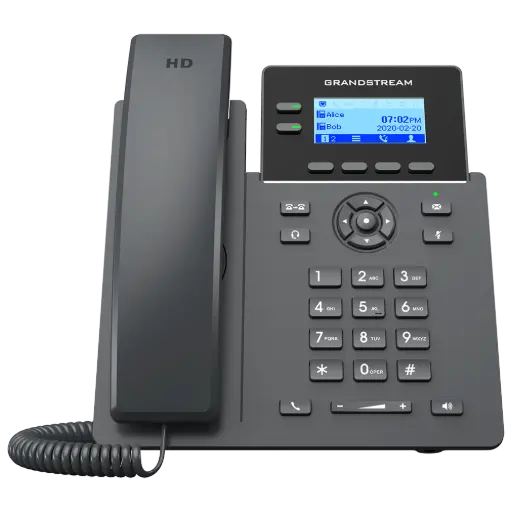 [GRP2602W] Grandstream Essential IP Phone, 2 SIP Accounts, 2 Lines, 2x Ethernet 10/100 No PoE, Wi-Fi, 132x48 (2.41") backlit LCD, 5V/0.6A PSU
