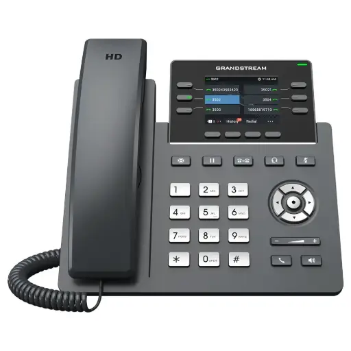 [GRP2624] Grandstream Professional IP Phone - 4 SIP Accounts - 8 Lines - 2x GbE PoE - Wi-Fi - 320x240 (2.8") color LCD - GBX20 Support - 12V/1A PSU