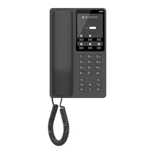 [GHP621W] Grandstream Hotel Table IP Phone - 2 SIP Accounts - 2 Lines - 1x Ethernet 10/100 No PoE - Wi-Fi - No LCD - 12V/0.5A PSU - (Black)